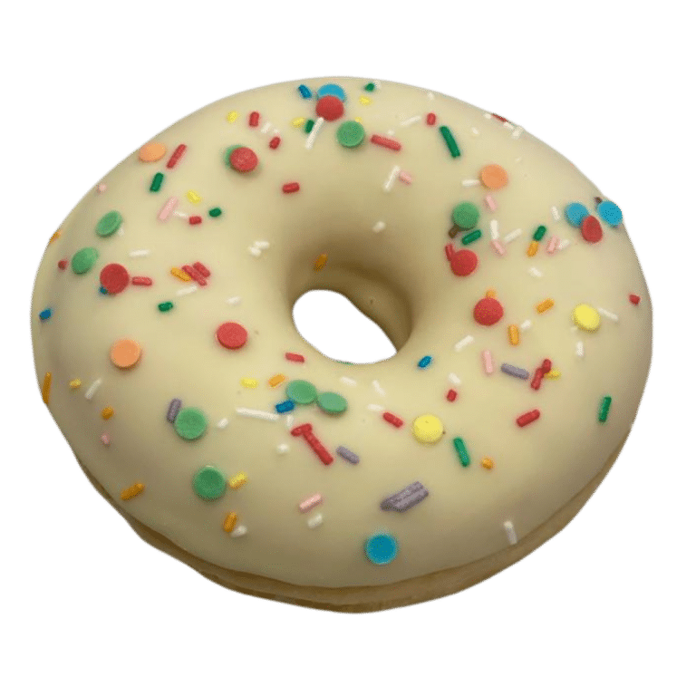 DE02 - Donut mit Konfetti und bunten Streusel