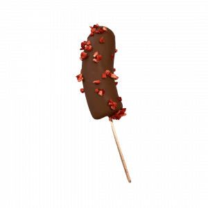 Frozen Banana mit getrockneten Erdbeerstreusel