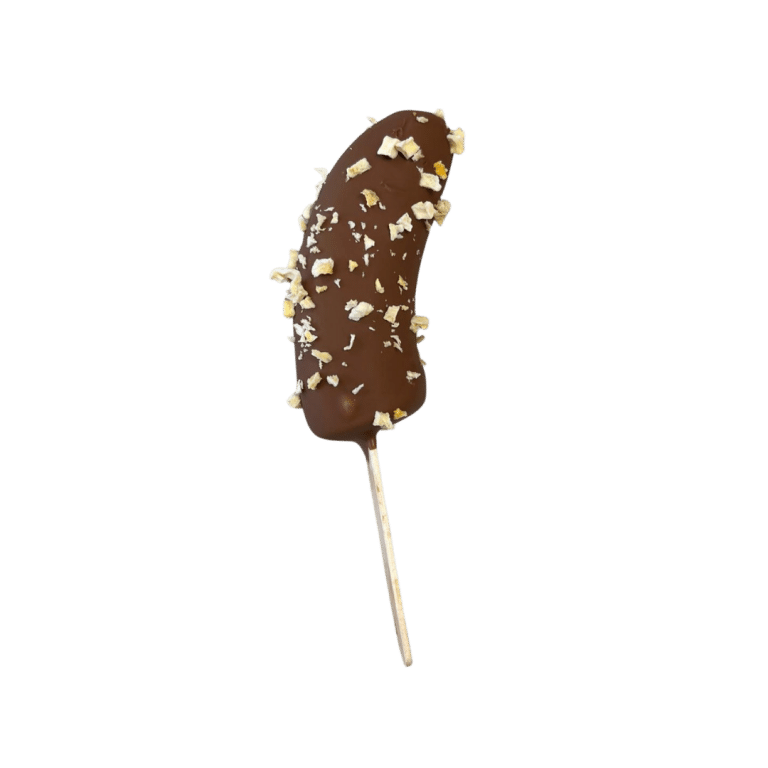 Frozen Banana mit getrockneten Mango Streusel