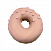Donut mit rosa Zuckerperlen