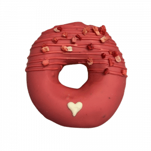 Valentinstag Donut rot mit Erdbeerstreusel